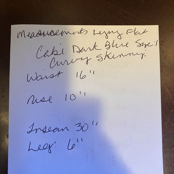 CAbi Jeans 3194 SKINNY Distressed Dark Wash Blue STRETCH Womens Size 14 Mid Rise - Picture 16 of 16